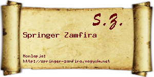 Springer Zamfira névjegykártya